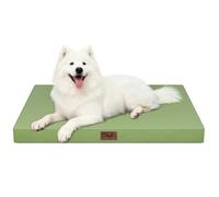 Tail Stories Large Washable Dog Bed for Outdoor Dogs, Orthopedic Egg Cup Foam with Removable Oxford Cooling Cover, Light Green