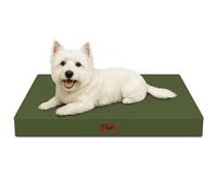 Tail Stories Outdoor Dog Bed for Small Dogs & Cats, Waterproof Dog Crate Mat, Orthopaedic Egg Crate Foam with Washable, Removable Oxford Cover, Amy Green