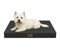 Tail Stories Outdoor Dog Bed for Small Dogs, Waterproof Dog Cage Bed for Small Dogs, Orthopedic Egg Crate Foam Puppy Beds with Washable and Removable Oxford Cover, Black