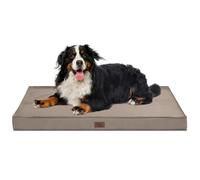 Tail Stories Outdoor Dog Bed, Waterproof Dog Bed for Large Dogs, Orthopaedic Egg Foam, Indestructible Pet Bed with Washable, Removable Cooling Dog Bed Cover, Khaki, XXL