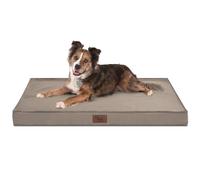 Tail Stories Outdoor Dog Bed, Waterproof Dog Bed for Large Dogs, Orthopaedic Egg Foam Pet Bed with Washable and Removable Oxford Cooling Cover, Khaki L