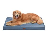 Tail Stories Outdoor Dog Bed, Waterproof Dog Bed for Large Dogs, Orthopaedic Egg Foam Pet Bed with Washable and Removable Oxford Cooling Cover, Light Blue, XL