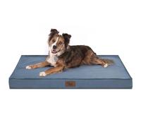 Tail Stories Outdoor Dog Bed, Waterproof Dog Bed for Large Dogs, Orthopaedic Egg Foam Pet Bed with Washable and Removable Oxford Cooling Cover, Light Blue, L