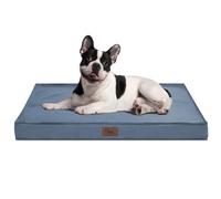 Tail Stories Outdoor Dog Bed, Waterproof Dog Bed for Medium Dogs, Orthopaedic Egg Foam Pet Bed with Washable and Removable Oxford Cooling Cover, Light Blue, M