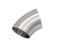 Tail Throat 1.5 Thick 51mm 63mm 76mm OD Sanitary Butt Weld 45 Degree Elbow Bend Pipe 304 Stainless Steel Car Exhaust Pipe Muffler Welded Pipe Car End Pipe(76mm)