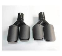 Tail Throat 1 Pair Car Exhaust Pipe Dual Matt Carbon Look Black Stainless Steel Universal Exhaust Tip Exhaust Muffler Tip Car End Pipe(ID 67mm-OD 76mm)
