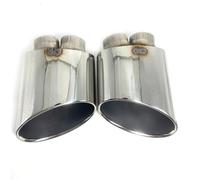 Tail Throat 1 Pair Car Exhaust Tip For A4 A5 A6 A7 UP TO RS4 RS5 RS6 RS7 Muffler Tip Tailpipe 304 Stainless Steel Exhaust Pipe Car End Pipe(Silver)