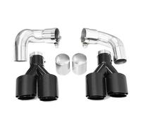 Tail Throat 1 Pair Car Exhaust Tip For BMW For G60 G61 520i 530i Quad Exhaust Tip Muffler Tip Tailpipe Exhaust System Nozzle Exhaust Tail Pipe(Carbon A)