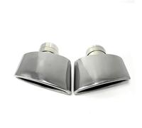 Tail Throat 1 Pair(L+R) 304 Stainless Steel Universal Car Exhaust End Tip 150mm Outlet Rolled Oval Slant Muffler Tail Pipe Car End Pipe(ID 60mm-OD 150mm)