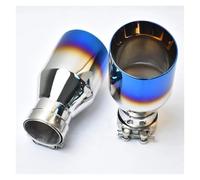 Tail Throat 1 Pc Car Stainless Steel Burnt Blue Exhaust Edge Slashed Muffler Tip Bevel Angled End Pipe Automobile Exhaust Pipe(ID 54 OD 101 MM)