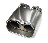 Tail Throat 1 Pcs Double Inner Exhaust Tip 304 Stainless Steel Exhaust Pipe Square Muffler Tips For Universal Car 60mm Nozzle Car End Pipe