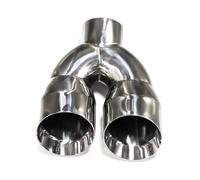 Tail Throat 1 PCS Dual Exhaust Tip 3 Inch Inlet 3.9" Outlet 8.46" Long Tail Pipe Double Wall Polished Stainless Steel Nozzle Car End Pipe