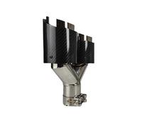 Tail Throat 1 Pcs Universal Car Carbon Fiber Glossy Muffler Tip Polishing Y Shape Double Exit Exhaust Pipe Mufflers Nozzle Decoration Tailpipe(63.5mm-76mm-Right)