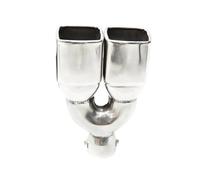 Tail Throat 1 Pcs Universal Exhaust Tip Stainless Steel Muffler Tip Shape Dual Y Square Tailpipe Exhaust Pipe 60mm Inlet Car End Pipe