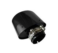 Tail Throat 1 Pcs Universal Glossy Carbon Fiber Car Mufflers Tip Exhaust Pipe Nozzle Decoration Bright Black Oval Width 105/115/130/150 Car End Pipe(63.5mm-150mm)