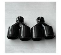 Tail Throat 1Pair Dual Car Exhaust Pipe Tail Throat Glossy Black Carbon Fiber/Stainless Steels Double Exhaust Tips Tailpipe Throat Car End Pipe(ID 86MM-OD 101MM)