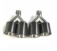 Tail Throat 1Pair Quad Exhaust Muffler Tips Carbon Fiber Double Tail End Pipes Exhaust System Nozzle For BMW Series Car End Pipe(ID 70MM-OD 105MM)