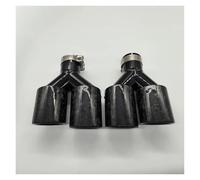 Tail Throat 1Pair Y Style Double Glossy Black Forged Carbon Fiber Exhaust Tip Tailpipe Muffler Tips Dual Exhaust Pipe Quad Tips Universal Car End Pipe(ID 57MM-OD 76MM)