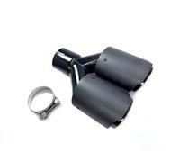 Tail Throat 1PC 63MM IN 89MM OUT Dual Carbon Fiber + Stainless Steel Exhaust Tip Exhaust Pipe Muffler Matt Black Exhaust Tip Car End Pipe(ID 80mm-OD 114mm)