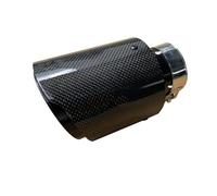 Tail Throat 1Pc Auto Universal Exhaust Pipe Black Lnner Tank Muffler Terminal Carbon Fiber Trim Tail Pipe Car End Pipe(51mm IN-89mm OUT)