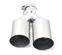 Tail Throat 1PC Car Exhaust Pipe Straight Flange Glossy Carbon Tail End Tip Blue Stainless Steel Muffler Pipe Car End Pipe(67-101mm)