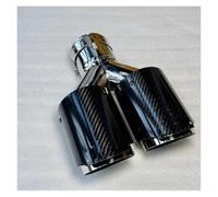 Tail Throat 1Pc Dual Exhaust Tip Glossy Carbon Fiber Double Exhaust Nozzle Tail End Pipe Exhaust System Muffler Tip For Benz Car End Pipe(ID 67MM-OD 101MM)