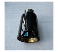 Tail Throat 1Pc For BMW E46 E90 E60 Exhaust Tip Tailpipe Muffler Cars Accessories Glossy Carbon Fiber Blue Stainless With Auto Tool Car End Pipe(ID 67MM-OD 80MM)