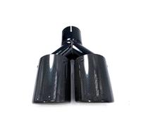 Tail Throat 1Pcs Car Modification Universal Dual Glossy Black Automobile Exhaust Pipe Muffler Pipe Exhaust Tip Car End Pipe(ID 57mm-OD 101mm)