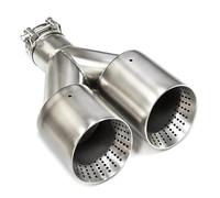 Tail Throat 1Pcs Double Car Muffler Tip Exhaust Tip System Pipe Universal Exhaust Tip 60MM 63mm For GTI For MK7 For Golf 7 Nozzle Tailpipe(ID54MMOD89MM L)