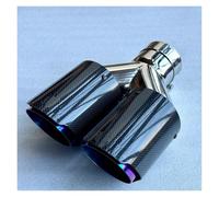 Tail Throat 1Pcs Dual Car Exhaust Tips Glossy Carbon Fiber Purple/Blue Stainless Pipe Double Exhaust Nozzles Muffler Tip Tail End Pipe Car End Pipe(ID 76MM-OD 114MM)