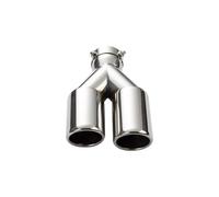 Tail Throat 1pcs Stainless Steel Exhaust Tailspipe 63mm Inlet 70mm Outlet Dual Exit Muffler Tips For Cars Automobile Exhaust Pipe(L)