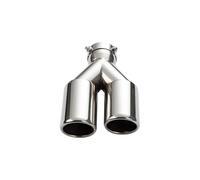 Tail Throat 1pcs Stainless Steel Exhaust Tailspipe 63mm Inlet 70mm Outlet Dual Exit Muffler Tips For Cars Automobile Exhaust Pipe(R)