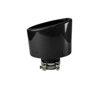 Tail Throat 1Pcs Universal Car Glossy Carbon Fiber Muffler Tip Exhaust Pipe Nozzle Decoration Stainless Silver Oval 150mm Tilting Left Right Exhaust Muffler Pipe(Polishing-76.2mm)