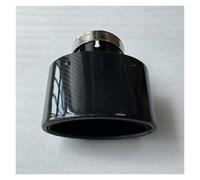 Tail Throat 1Piece Oval Out Glossy Carbon Fiber Black Stainless Steel Car Accessories Modification Tailpipe Exhaust Pipe Tips Muffler Car End Pipe(ID 48MM-OD 150MM)