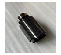 Tail Throat 1Piece Single Car Exhaust Tips Black Pipe Glossy Real Carbon Fiber Tail End Muffler Tailpipe For Universal Car End Pipe(ID 83MM-OD 101MM)