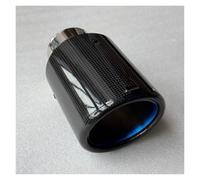 Tail Throat 1Piece Single Car Exhaust Tips Blue Pipe Roll Glossy Carbon Fiber Exhaust Nozzles Tail End Pipe Muffler Tip For All Cars Car End Pipe(ID 67MM-OD 89MM)