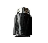 Tail Throat 1Piece Single Car Exhaust Tips Silver Pipe Glossy Carbon Fiber Tail End Muffler Tailpipe For Universal Exhaust Muffler(ID 76MM-OD 89MM)