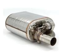 Tail Throat 2"/2.5"/3'' Inch Slant Outlet Tip Inlet Weld On Single Exhaust Muffler With Remote Controller Switch/Dump Valve Exhaust Cutout Car End Pipe(70MM Muffler RIGHT)