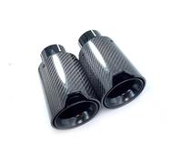Tail Throat 2 Piece Glossy Black Rear Tail Exhaust Pipe Muffler Tip For BMW Universal Muffler Tips Car End Pipe(ID 76mm-OD 105mm)
