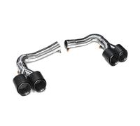 Tail Throat 2pcs Car Dual Exhaust Tailpipes For Q8 2019-2023 Upgraded For SQ8 Quad Muffler Headers Exhaust Systems Exhaust Nozzles Car End Pipe(Carbon A)