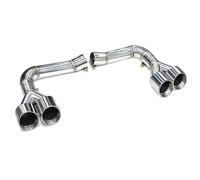 Tail Throat 2pcs Car Dual Exhaust Tailpipes For Q8 2019-2023 Upgraded For SQ8 Quad Muffler Headers Exhaust Systems Exhaust Nozzles Car End Pipe(Silver)