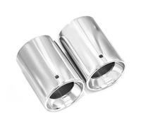 Tail Throat 2pcs Exhaust Tip For BMW For X1 F48 2016-2021 304 Stainless Steel Car Exhaust Pipe Outlet Decoration Silencer Exhaust Trims Car End Pipe(Silver)