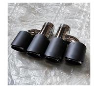 Tail Throat 2Pcs H Type Dual Car Universal Exhaust Tips Matt Carbon Fiber Silver Stainless Double Exit Exhaust Pipes Muffler Tailpipe Car End Pipe(ID 48MM-OD 89MM)