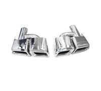 Tail Throat 2pcs Quad Car Exhaust Tip For Mercedes For Benz For W212 E63 CLS W204 Exhaust System Nozzle Muffler Tip Car End Pipe(H Silver)