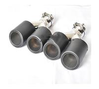 Tail Throat 2PCS Universal Dual Matt Curly Carbon Fiber Exhaust Tip Stainless Steel Muffler Pipe For E90 Car End Pipe(IN 60MM OUT 76MM)