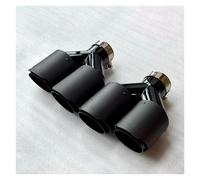 Tail Throat 2Pcs Y Pipe Dual Car Exhaust Tips Matte Carbon Fiber Black Stainless Double Exit Exhaust Nozzles Muffler Tip Tail End Pipe Tailpipe(ID 80MM-OD 114MM)