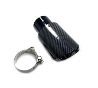 Tail Throat 3 Layer Twill Glossy Carbon Car Mufflers Tip Universal Black Stainless Exhaust Pipe Muffler Nozzle Decoration For Autos Car End Pipe(ID 63mm-OD 89mm)