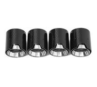 Tail Throat 4 PCS Exhaust Muffler Tip Carbon Fiber Exhaust Tailpipe For BMW For M2 For M3 For M4 G80 G82 G83 G87 Replacement Installation Car End Pipe(Silver)