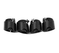 Tail Throat 4pcs Car Exhaust Tip For BMW For X3M X4M F97 F98 Carbon Fiber Exhaust Pipe Direct Plug Muffler Tip Nozzle Tailpipe Car End Pipe(Black)