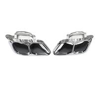 Tail Throat Car Exhaust Tip For BMW For X5 X6 X7 G05 G06 G07 Upgrade For M50i For M60i Look Muffler Tip Quad 304 Stainless Steel Nozzle Exhaust Trim Car End Pipe(Silver B)